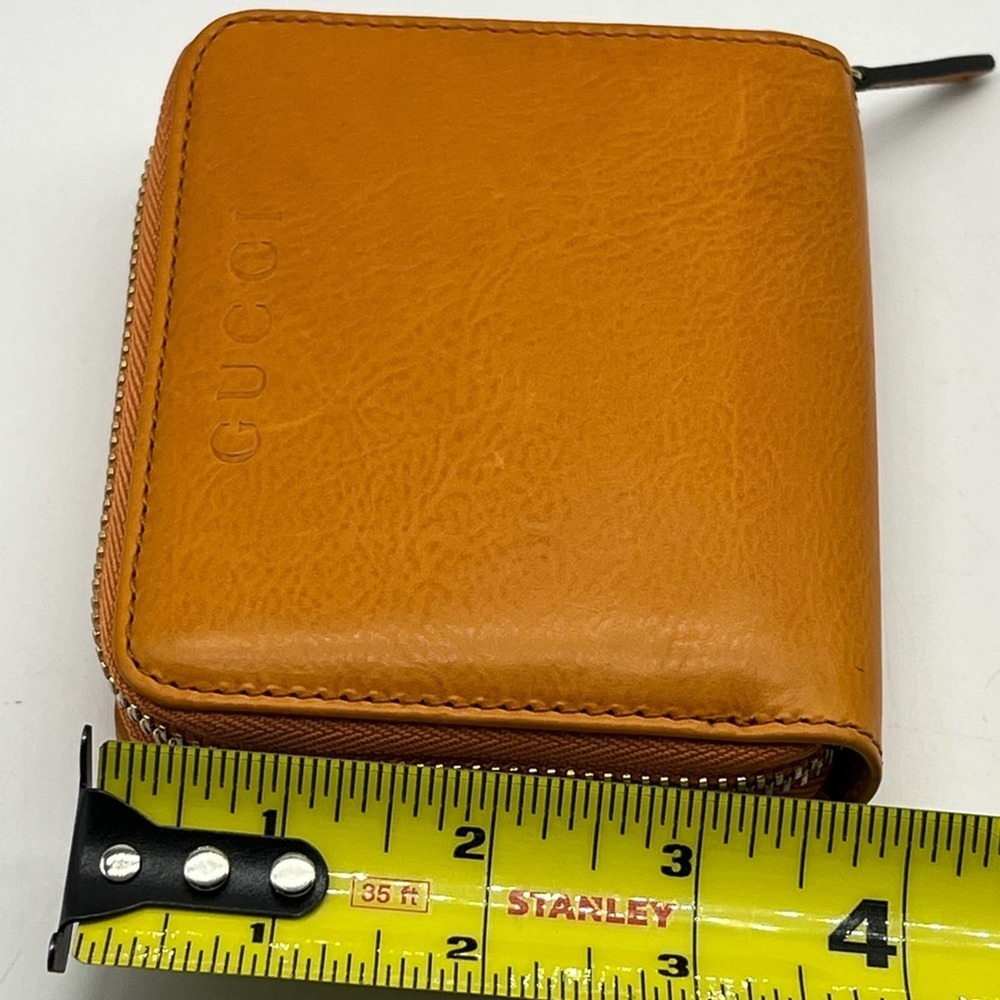 GUCCI washed soft calf Mari gold leather zip wallet 7618 - Picture 5 of 16